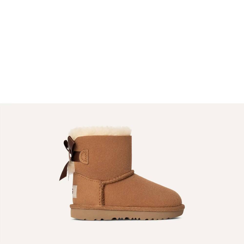 NEW UGG toddlers mini bailey button ii boot in chestnut